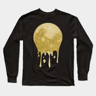 Melting Moon Visual Art - Gold Edition Long Sleeve T-Shirt